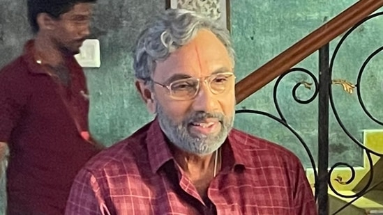 Sathyaraj on a film set.&nbsp;