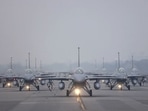 The F-16V is an upgraded and much more sophisticated version of the island's other F-16 fighters which date back to the 1990s. In picture - 12 F-16V fighter jets perform an elephant walk during an annual New Year's drill in Chiayi, Taiwan.
