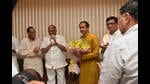 Uddhav Thackeray Maharashtra Chief Minister along with NCP president Sharad Pawar (second from left). (HT FILE PHOTO) Uddhav Thackeray Maharashtra Chief Minister along with NCP president Sharad Pawar (second from left). (HT FILE PHOTO)