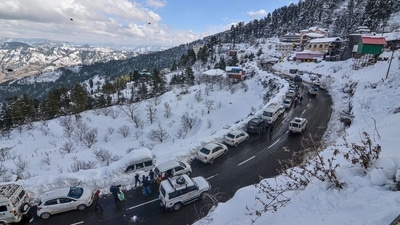 Renowned tourist destinations Kufri and Narkanda in Shimla district, too, received snowfall. (PTI)