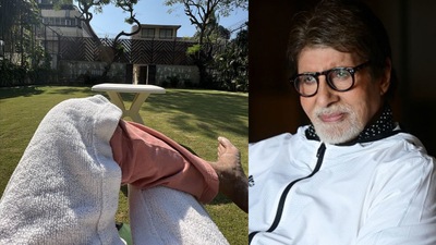 Amitabh Bachchan spent time in the sun on Monday. Amitabh Bachchan spent time in the sun on Monday. 