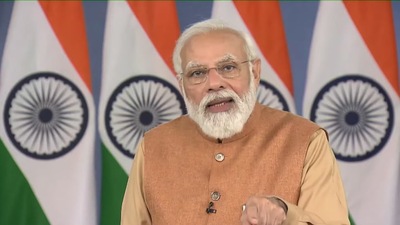 PM Modi addressing the summit on natural farming on Thursday.