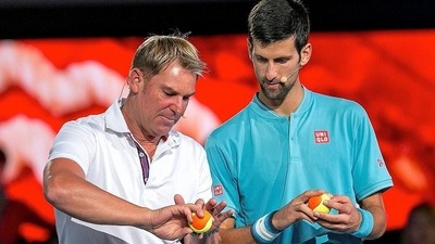 Former Australia cricketer Shane Warne with Novak Djokovic (Reuters/File) Former Australia cricketer Shane Warne with Novak Djokovic (Reuters/File)