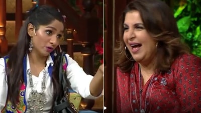 Jamie Lever imitates Farah Khan. Jamie Lever imitates Farah Khan.