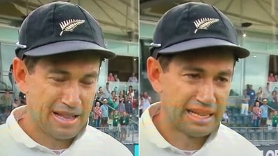 Ross Taylor couldn't hold back tears. (Twitter) Ross Taylor couldn't hold back tears. (Twitter)