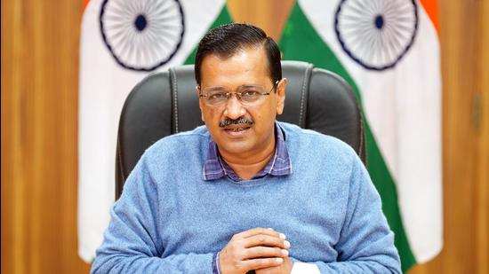 Delhi chief minister Arvind Kejriwal addresses a press conference. (ANI)