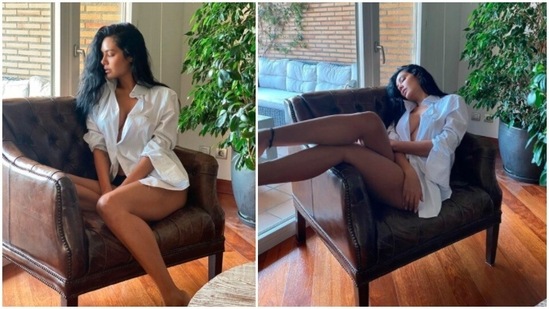 140 1641911499840 1641911577464 Esha Gupta is currently home quarantining after contracting Covid-19. The actor has never failed to keep her fans updated with her doings. Recently, she took to her Instagram handle to treat her wellwishers with sultry photos donning a basic white oversized shirt.(Instagram/@egupta)
