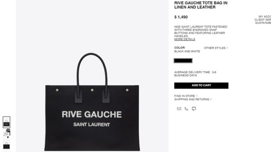 If you wish to include the bag in your wardrobe, we found out the price details for you. It is called the Rive Gauche Tote Bag and is available on the Saint Laurent website for <span class=