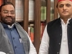 Swami Prasad Maurya (left) met SP chief and former UP chief minister Akhilesh Yadav after resigning as cabinet minister (Twitter/yadavakhilesh)