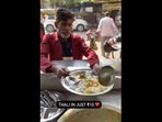 The thali being served at Rs. 10, by Sita Ji Ki Rasoi that's run by the Granth Foundation. (instagram/@thefoodiehat) The thali being served at Rs. 10, by Sita Ji Ki Rasoi that's run by the Granth Foundation. (instagram/@thefoodiehat)