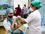 The government officials have informed that door-to-door vaccination will start soon for children aged between 15-18 years.(PTI) The government officials have informed that door-to-door vaccination will start soon for children aged between 15-18 years.(PTI)