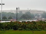 Parliament House during Covid-19 induced weekend curfew in New Delhi on January 9. (PTI) Parliament House during Covid-19 induced weekend curfew in New Delhi on January 9. (PTI)