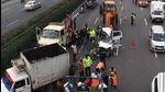Gurugram, India - Jan. 12, 2022: A view of the accident site on NH48 which resulted in a massive traffic snarl between IFFCO Chowk and Cyber Hub, in Gurugram, India, on Tuesday, January 12, 2022. (Photo by Vipin Kumar / Hindustan Times) (Vipin Kumar /HT PHOTO) Gurugram, India - Jan. 12, 2022: A view of the accident site on NH48 which resulted in a massive traffic snarl between IFFCO Chowk and Cyber Hub, in Gurugram, India, on Tuesday, January 12, 2022. (Photo by Vipin Kumar / Hindustan Times) (Vipin Kumar /HT PHOTO)