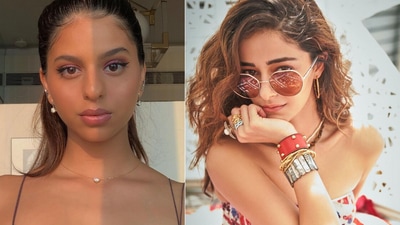 Suhana Khan reacts to Ananya Panday's pictures.