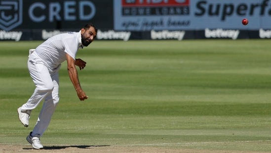 India's Mohammed Shami in action. 
