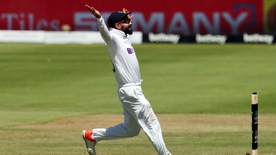 Cricket - Third Test - South Africa v India - Newlands Cricket Ground, Cape Town, South Africa - January 12, 2022 India's Virat Kohli celebrates the wicket of South Africa's Kyle Verreynne REUTERS/Sumaya Hisham(REUTERS)
