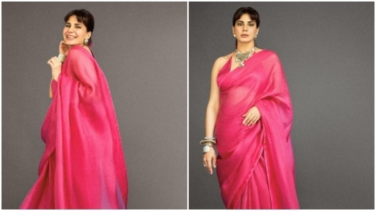 Kirti Kulhari is currently awaiting the release of her upcoming web series Human. The actor, who always manages to make us drool with her sartorial sense of fashion, shared a slew of pictures on her Instagram profile and showed us how to drape a saree the right way. For the pictures, Kirti picked the six yards of grace and made it look better.(Instagram/@iamkirtikulhari)