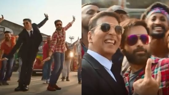 Akshay Kumar and Emraan Hashmi in stills from Selfiee teaser.&nbsp;