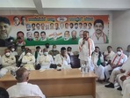 Karnataka Congress leaders held a meeting on Thursday to discuss the future course of the agitation (ANI).