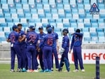 India U19 players during the Asia Cup final against Sri Lanka. India U19 players during the Asia Cup final against Sri Lanka.