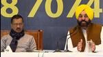 AAP naational convener and Delhi chief minister Arvind Kejriwal and AAP Punjab chief Bhagwant Mann addresses a press conference, in Mohali on Thursday. Kejriwal sought suggestions from the people on the party’s CM face for the upcoming elections. (ANI) AAP naational convener and Delhi chief minister Arvind Kejriwal and AAP Punjab chief Bhagwant Mann addresses a press conference, in Mohali on Thursday. Kejriwal sought suggestions from the people on the party’s CM face for the upcoming elections. (ANI)