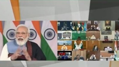 PM Modi gave a closing remark at the meeting with the chief ministers on Thursday.&nbsp;