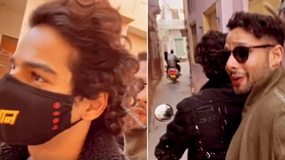 Actors Ishaan Khatter and Siddhant Chaturvedi take a bike ride.