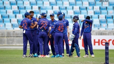 India U19 players during the Asia Cup final against Sri Lanka. (Twitter/BCCI) India U19 players during the Asia Cup final against Sri Lanka. (Twitter/BCCI)