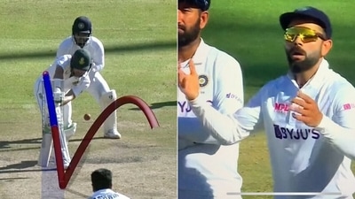 Virat Kohli was not happy with that decision. (Twitter) Virat Kohli was not happy with that decision. (Twitter)
