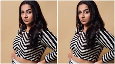 Vidya played muse to designer house Ka-Sha and picked a monochrome co-ord set for the photoshoot. (Instagram/@balanvidya)