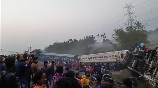 Jalpaiguri: Rescue and relief operation after Guwahati-Bikaner Express got derailed at Maynaguri in Jalpaiguri district of West Bengal (PTI)