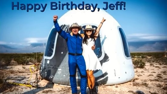 The image is taken from the Instagram video shared by Lauren Sanchez&nbsp;to celebrate Jeff Bezos’ birthday.(Instagram/@laurenwsanchez)