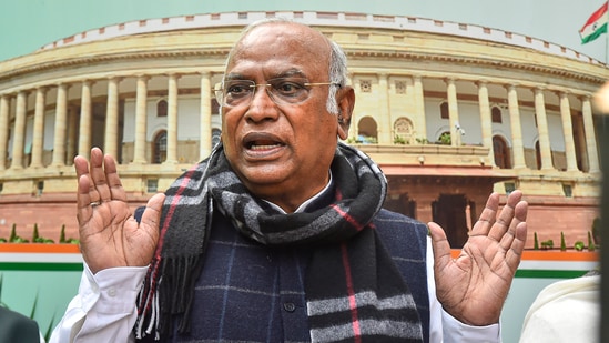 Congress leader and the Leader of Opposition (LoP) in the Rajya Sabha Mallikarjun Kharge(PTI file photo)