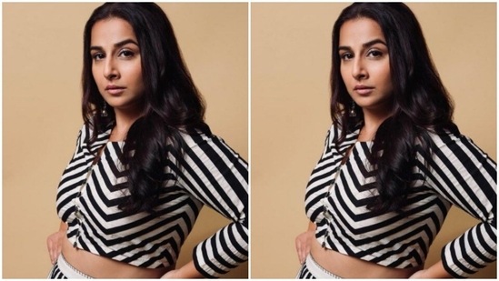 Vidya played muse to designer house Ka-Sha and picked a monochrome co-ord set for the photoshoot.(Instagram/@balanvidya)