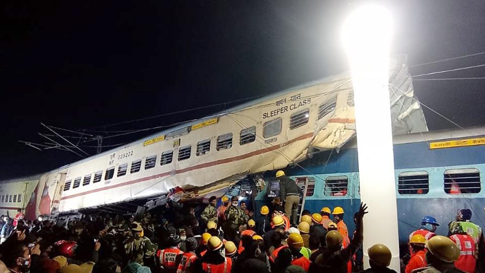Troops of 169 BN BSF Guwahati, NDRF personnel carry out rescue and relief operation after Guwahati-Bikaner Express derailed, in West Bengal’s Jalpaiguri district (ANI) Troops of 169 BN BSF Guwahati, NDRF personnel carry out rescue and relief operation after Guwahati-Bikaner Express derailed, in West Bengal’s Jalpaiguri district (ANI)