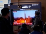 The launches were at 2.41pm and 2.52pm, with the weapons flying a distance of 430km at an altitude of 36km, according to Seoul’s joint chiefs of staff. The launches were at 2.41pm and 2.52pm, with the weapons flying a distance of 430km at an altitude of 36km, according to Seoul’s joint chiefs of staff.