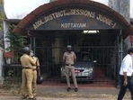 Policemen outside court. (ANI Twitter) Policemen outside court. (ANI Twitter)