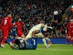 Liverpool's Roberto Firmino shoots at goal