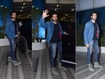 Kartik Aryan looks cool sporting a denim jacket.