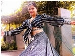 Rubina Dilaik made our Friday better with a slew of pictures of pictures of herself in a stunning blue and white lehenga. The actor's sartorial sense of fashion always manages to make our hearts skip beats and today was no different. In gorgeous oxidised jewellery, Rubina layered her traditional look and made us drool like anything.(Instagram/@rubinadilaik)