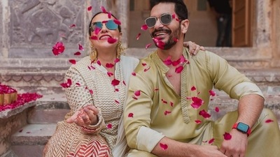 Neha Dhupia shares photos from Vicky Kaushal and Katrina Kaif's wedding. Neha Dhupia shares photos from Vicky Kaushal and Katrina Kaif's wedding.