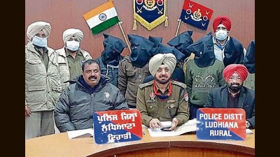 The Ludhiana police said the murder convict, Varinder Singh, was serving a 20-year jail term, but had been out on bail, before he was arrested for murder lifting. He is wanted in two other cases. (HT Photo) The Ludhiana police said the murder convict, Varinder Singh, was serving a 20-year jail term, but had been out on bail, before he was arrested for murder lifting. He is wanted in two other cases. (HT Photo)