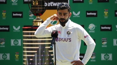 India's Virat Kohli speaks during the trophy presentation.&nbsp; (Reuters)