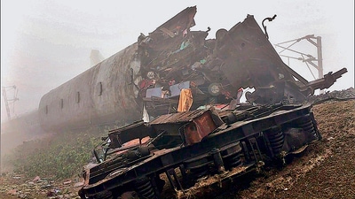 Bikaner-Guwahati Express derailed in West Bengal's Jalpaiguri on Friday. At least 9 people died in the accident. (ANI) Bikaner-Guwahati Express derailed in West Bengal's Jalpaiguri on Friday. At least 9 people died in the accident. (ANI)