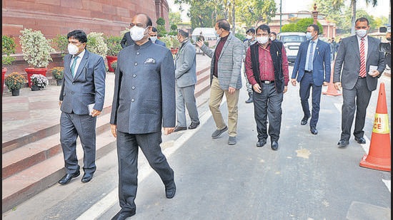 Lok Sabha Speaker Om Birla reviewed sanitisation work at the Parliament annexe earlier this week. (ANI) Lok Sabha Speaker Om Birla reviewed sanitisation work at the Parliament annexe earlier this week. (ANI)