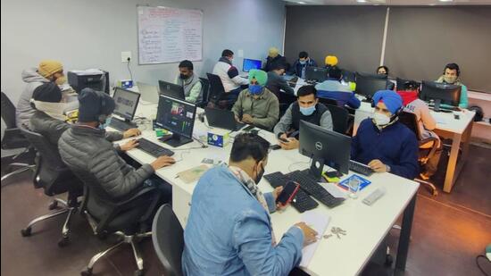 Social media war room: The 35-strong team of the Congress working out of an office spread over two floors in Sector 70, Mohali. (HT Photo) Social media war room: The 35-strong team of the Congress working out of an office spread over two floors in Sector 70, Mohali. (HT Photo)