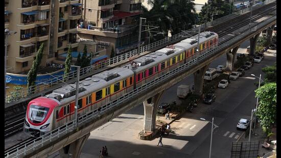 Safety trials on Line 1/Phase-1 of Navi Mumbai Metro to be done on January 17-18. (HT FILE PHOTO)