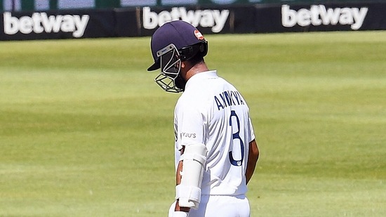 India's Ajinkya Rahane walks back to the pavilion after getting out during the 3rd day of the third Test cricket match between South Africa and India at Newlands stadium in Cape Town on Thursday (ANI)