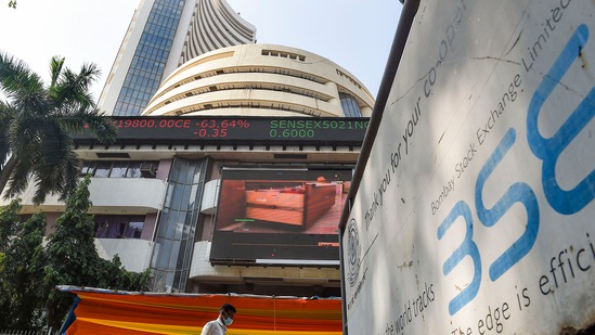 Sensex down 12 points, closes on 61,223; Nifty ends at 18,255.(PTI) Sensex down 12 points, closes on 61,223; Nifty ends at 18,255.(PTI)