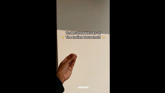 The image is taken from the Zomato video about the ‘heroes’ in an Indian household.(Instagram/@zomato)